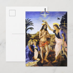 Carte Postale Baptême du Christ par Léonard de Vinci Beaux-arts