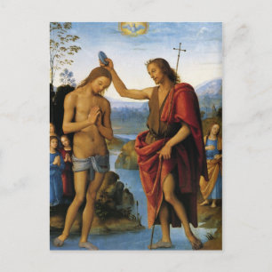 Carte Postale Baptême du Christ par Pietro Perugino