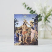 Carte Postale Baptême du Christ par Verrocchio, Léonard de Vinci (Debout devant)