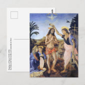 Carte Postale Baptême du Christ par Verrocchio, Léonard de Vinci (Devant / Derrière)