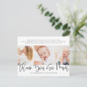 Carte Postale Baptême Moderne Simple Chic Merci Photo (Debout devant)