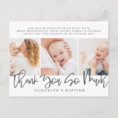 Carte Postale Baptême Moderne Simple Chic Merci Photo (Devant)