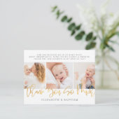 Carte Postale Baptême Moderne Simple Chic Merci Photo (Debout devant)