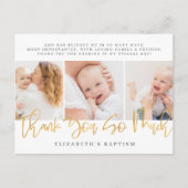 Carte Postale Baptême Moderne Simple Chic Merci Photo (Devant)