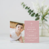 Carte Postale Baptême rose poussiéreux (Debout devant)