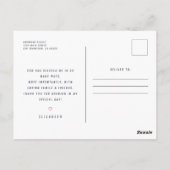 Carte Postale Baptême Simple moderne couleur vive Merci photo (Dos)