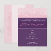 Carte Postale BAPTISM INVITATION :: élégant 2 (Devant / Derrière)