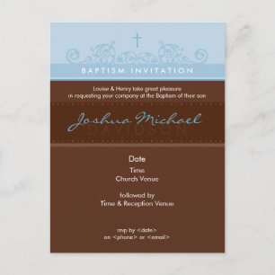 Carte Postale BAPTISM INVITATION :: élégant 3