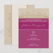 Carte Postale BAPTISM INVITATION :: élégant 4 (Devant / Derrière)