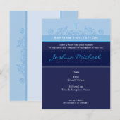 Carte Postale BAPTISM INVITATION :: élégant 6 (Devant / Derrière)