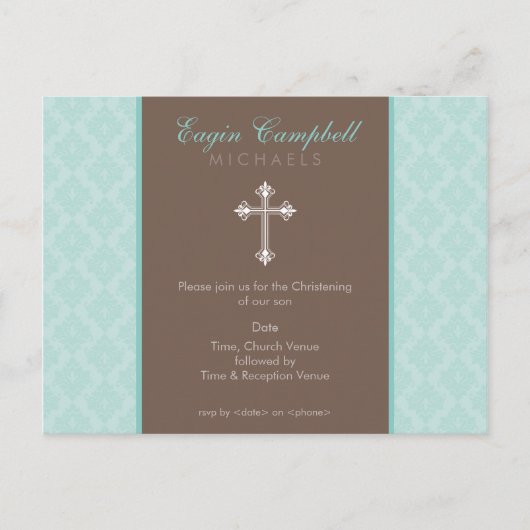 Carte Postale BAPTISM INVITATION :: oh si beau 4 (Devant)