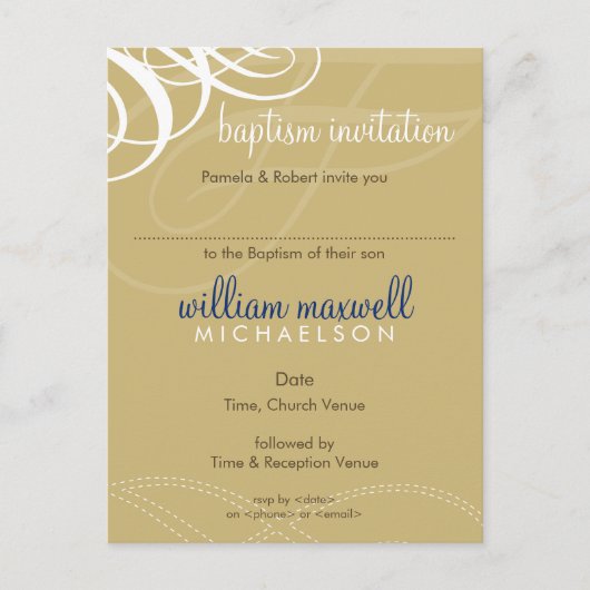 Carte Postale BAPTISM INVITATION :: vogue design 7 (Devant)