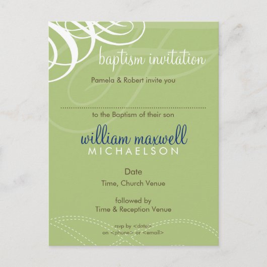 Carte Postale BAPTISM INVITATION :: vogue design 8 (Devant)