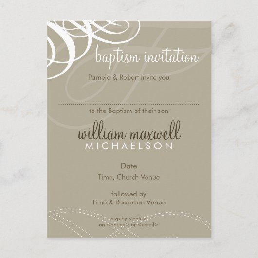 Carte Postale BAPTISM INVITATION :: vogue design 9 (Devant)