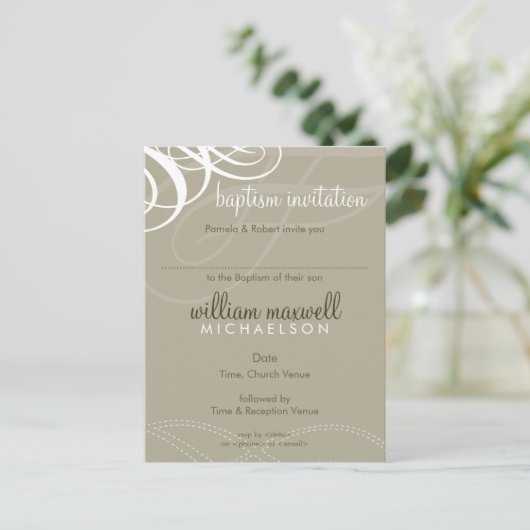 Carte Postale BAPTISM INVITATION :: vogue design 9 (Debout devant)