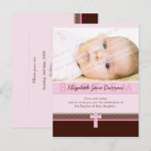 Carte Postale BAPTISME INVITATION :: pure 2 (Devant / Derrière)