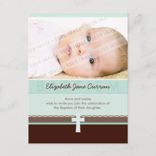 Carte Postale BAPTISME INVITATION :: pure 3 (Devant)