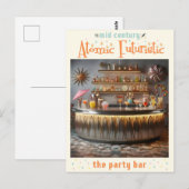 Carte Postale Bar à thème futuriste du milieu du siècle atomique (Devant / Derrière)