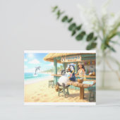 Carte Postale Bar de la plage du pingouin (Debout devant)
