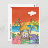 Carte Postale Bar de plage au Sunset Postcard (Devant / Derrière)