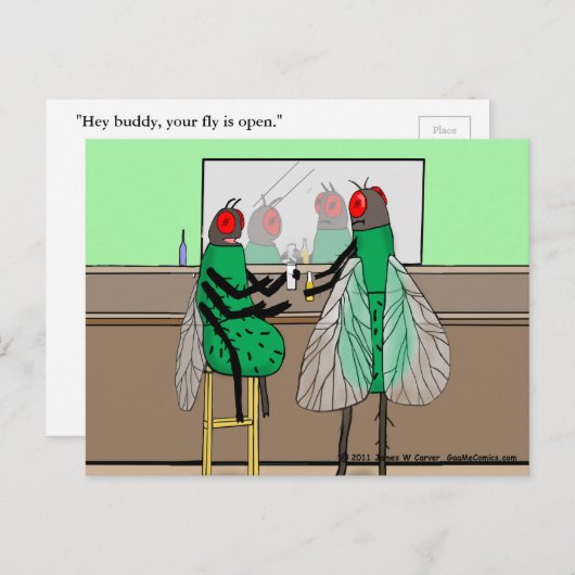 Carte postale "Bar Flies" (Devant / Derrière)