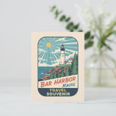 Carte Postale Bar Harbor, Maine Retro Lighthouse 1950s (Debout devant)