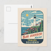 Carte Postale Bar Harbor, Maine Retro Lighthouse 1950s (Devant / Derrière)