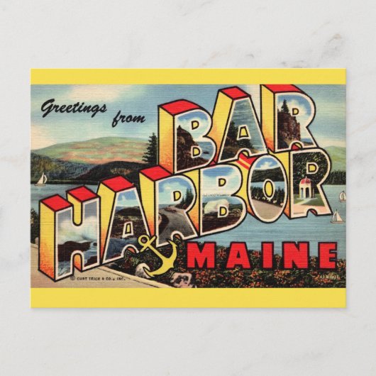 Carte Postale Bar Harbor vintage (Devant)