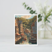 Carte Postale Bar Harbour ME Graphic Art Design (Debout devant)