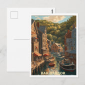 Carte Postale Bar Harbour ME Graphic Art Design (Devant / Derrière)
