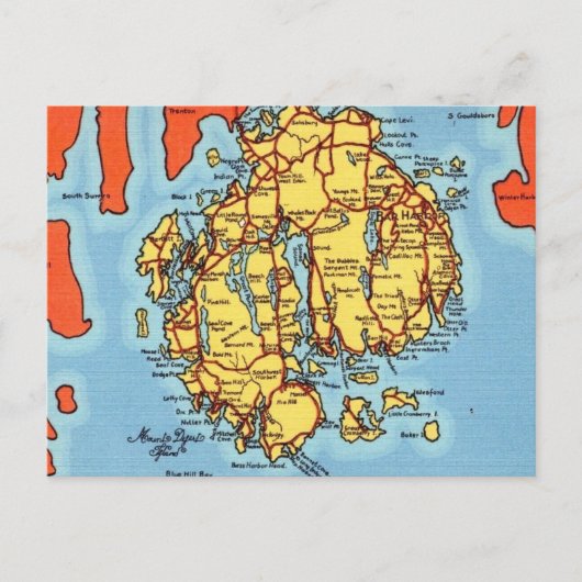 Carte Postale Bar Harbour - Mt Desert Island (Devant)