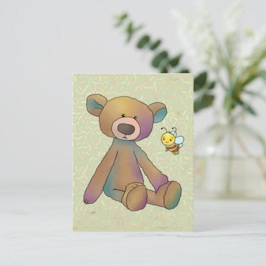 Carte Postale Bär und Biene (Debout devant)
