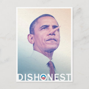 Carte Postale Barack Hussein Obama Dishonest Pinocchio