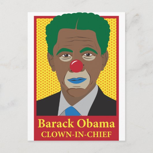 Carte Postale Barack Obama Clown (Devant)