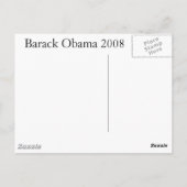 Carte postale Barack Obama Portrait (Dos)
