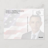 Carte Postale Barack Obama, serment d'office (Dos)