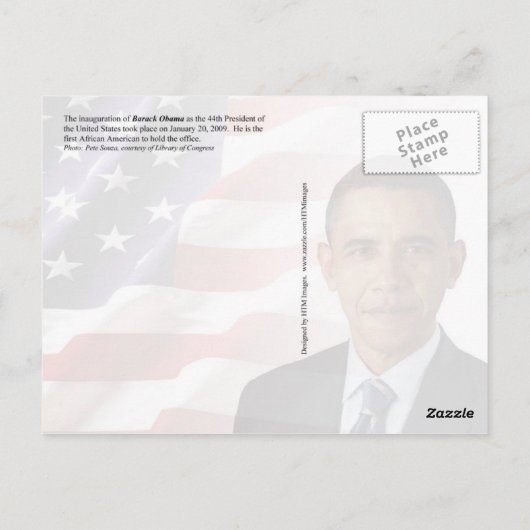 Carte Postale Barack Obama, serment d'office (Dos)