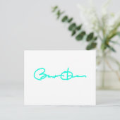 Carte Postale Barack Obama Signature Series (bleu clair) (Debout devant)