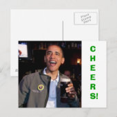 Carte Postale Barack Obama - Toast de la Saint Patrick (Devant / Derrière)
