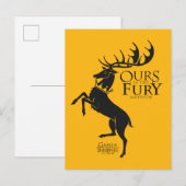 Carte Postale Baratheon Sigil - Notre Furie (Devant / Derrière)