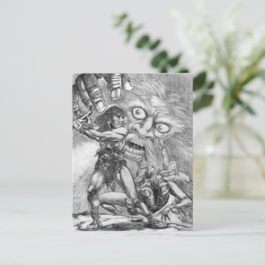 Carte Postale Barbarian vs Wizard, l'épée l'emportera ! ! (Debout devant)