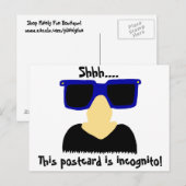 Carte postale Barbe et Lunettes Incognito (Devant / Derrière)