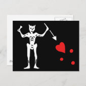 Carte Postale Barbe noire Pirate FLag (Devant / Derrière)