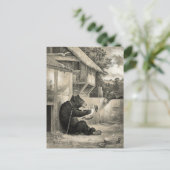 Carte Postale Barbe - Ours, chien et âne (Debout devant)