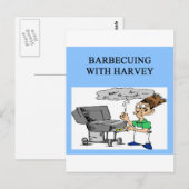 Carte Postale barbecue avec harvey (Devant / Derrière)