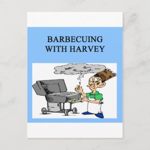 Carte Postale barbecue avec harvey