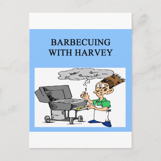 Carte Postale barbecue avec harvey (Devant)