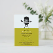 Carte Postale Barbecue grill party Save the Date Postcard (Debout devant)
