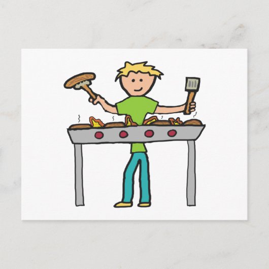 Carte Postale Barbecue Grillmaster BBQ (Devant)