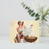 Carte Postale Barbecue Pin-Up Girl (Debout devant)